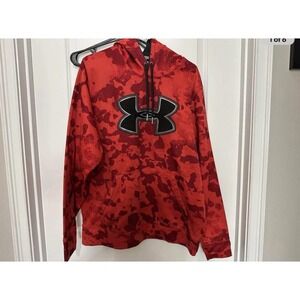 Under Armour Storm Hoodie Mens Large Red Camo | Loose Fit